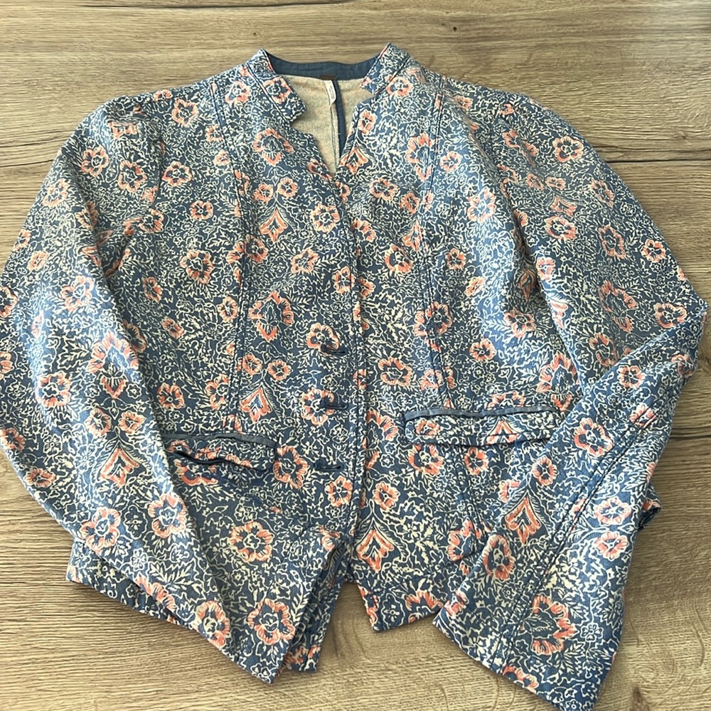 Free People Blazer Floral Size 8